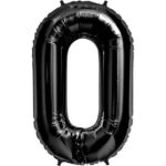 фолиев балон 80 см черен цифра 0 магазин Нощна фиеста Кашонът