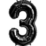 фолиев балон 80 см черен цифра 3 магазин Нощна Фиеста Кашонът