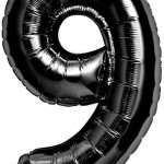 фолиев балон 80 см черен цифра 9 магазин Нощна Фиеста Кашонът