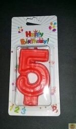 червена свещичка цифра Нощна Фиеста Кашонът