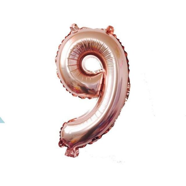 балон от фолио цифра 9 80см розово злато магазин Нощна Фиеста - Кашонът