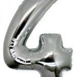 фолиев балон 80 см сребро цифра 4 магазин Нощна Фиеста Кашонът