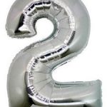 фолиев балон 80 см сребро цифра 2 магазин Нощна Фиеста Кашонът