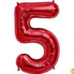фолиев балон 80 см червен цифра 5 магазин Нощна Фиеста Кашонът