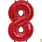 фолиев балон 80 см червен цифра 8 магазин Нощна Фиеста Кашонът