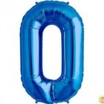 фолиев балон 80 см син цифра 0 магазин Нощна Фиеста Кашонът