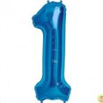 фолиев балон 80 см син цифра 1 магазин Нощна Фиеста Кашонът
