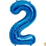 фолиев балон 80 см син цифра 2 магазин Нощна Фиеста Кашонът