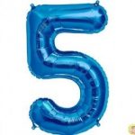 фолиев балон 80 см син цифра 5 магазин Нощна Фиеста Кашонът