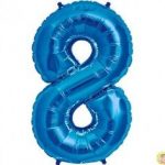 фолиев балон 80 см син цифра 8 магазин Нощна Фиеста Кашонът