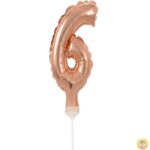 фолиев балон розово злото цифра 6 магазин Нощна Фиеста Кашонът