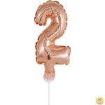 фолиев балон розово злато цифра 2 магазин Нощна Фиеста Кашонът