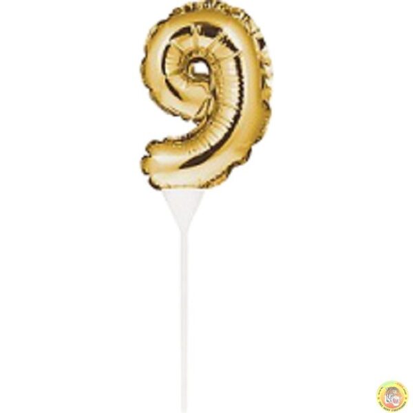 фолиев балон злато цифра 9 магазин Нощна Фиеста Кашонът