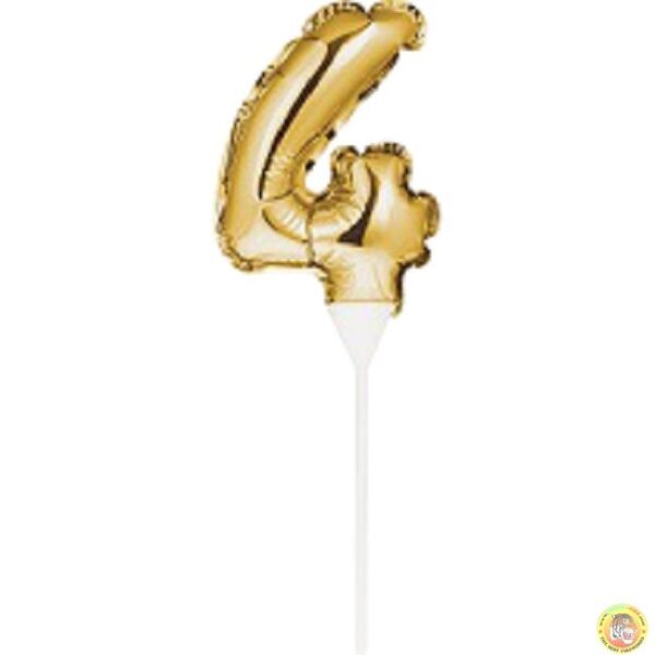 фолиев балон злато цифра 4 магазин Нощна Фиеста Кашонът