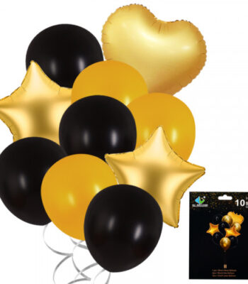 Комплект балони златни 10 броя Нощна фиеста Кашонът