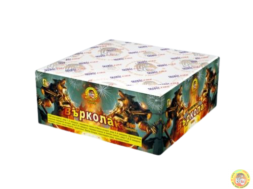 Пиробатерия фойерверки заря 100 изстрела Върколак Кашонът
