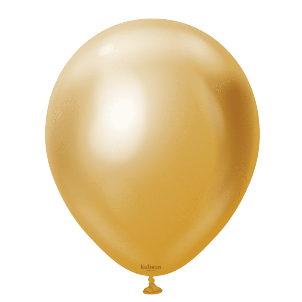 Kalisan кръгли златисти хром балони 12", 50 бр.