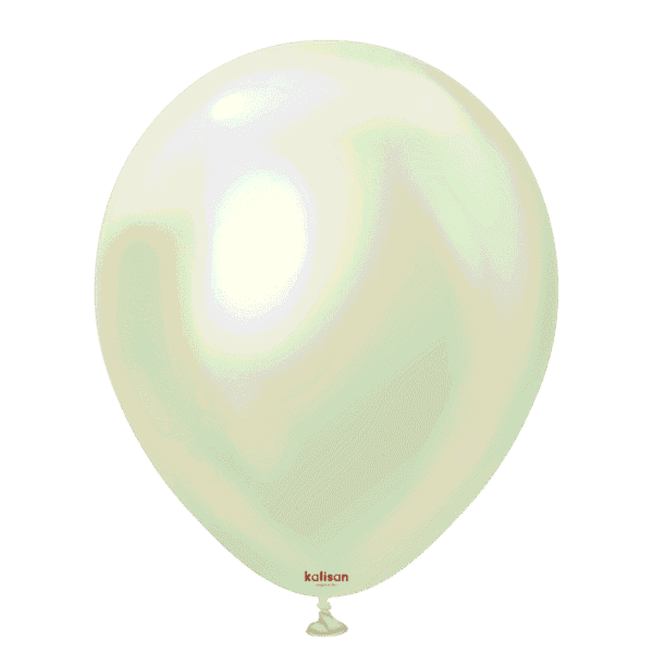 Kalisan кръгли светлозелени златисти хром балони 12", 50 бр.