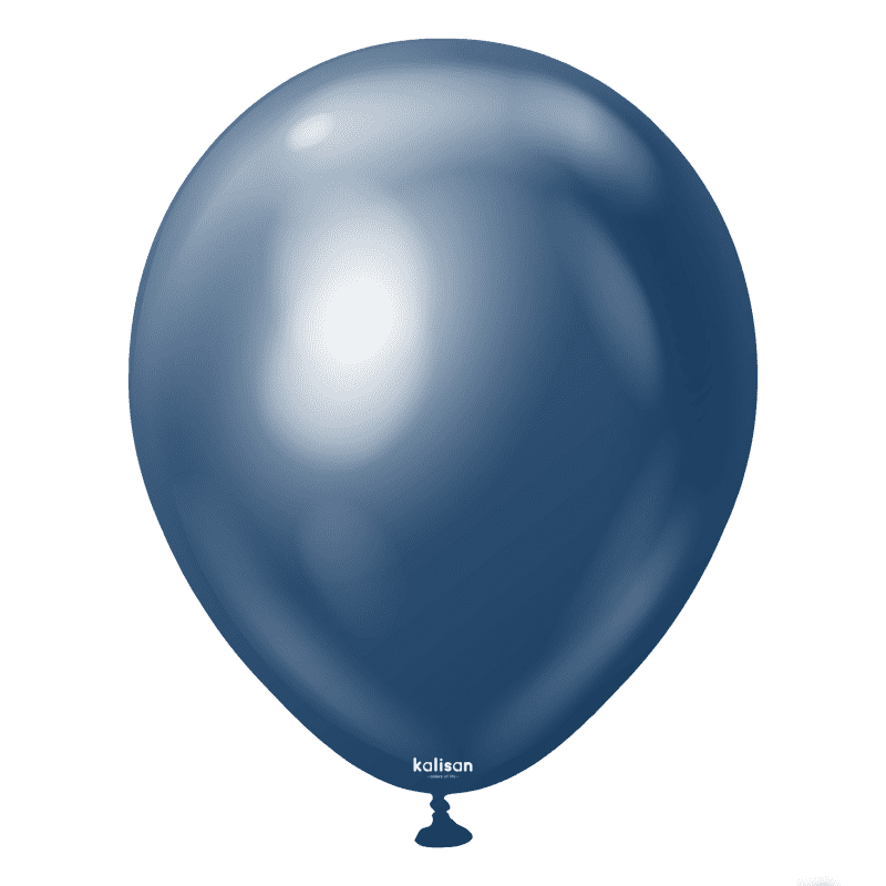 Kalisan-chrome-balloon-navy-blue-12-50 Kalisan кръгли тъмносини хром балони 12", 50 бр.
