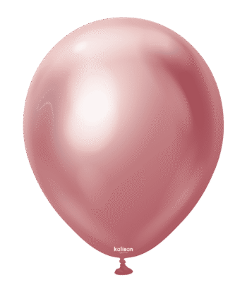 Kalisan кръгли розови хром балони 12", 50 бр.