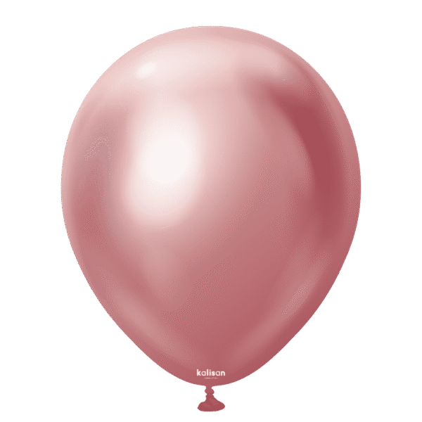Kalisan кръгли розови хром балони 12", 50 бр.
