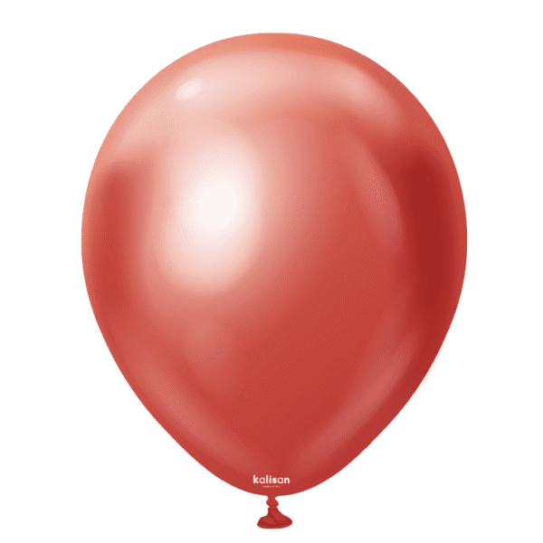 Kalisan кръгли червени хром балони 12", 50 бр.