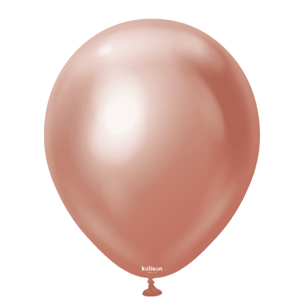 Kalisan кръгли розово злато хром балони 12", 50 бр.