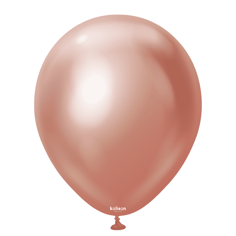 Kalisan-chrome-balloon-rosegold-12-50 Kalisan кръгли розово злато хром балони 12", 50 бр.