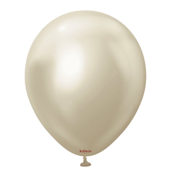 Kalisan кръгли бяло злато хром балони 12", 50 бр.