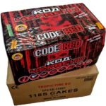 Пиробатерия Код Червено фойерверки заря Нощна фиеста Кашонът