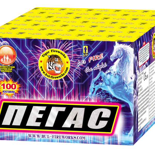 Пиробатерия Пегас фойерверки заря Нощна фиеста Кашонът