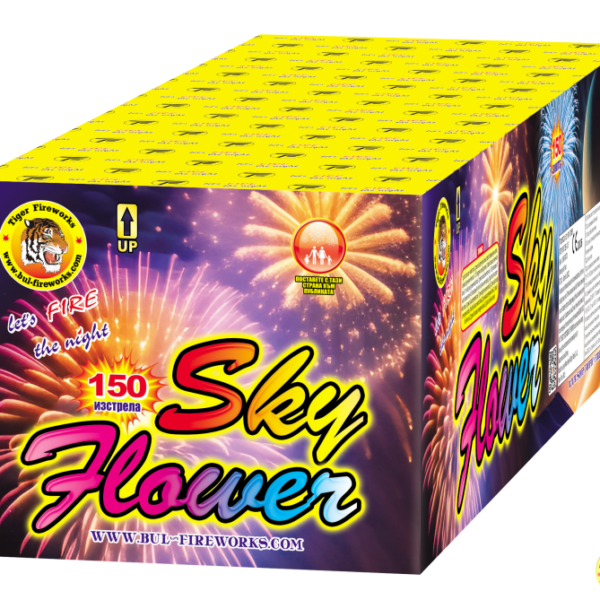 Пиробатерия SKY FLOWER фойерверки заря Нощна фиеста Кашонът