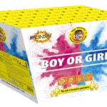 Дневна пиробатерия, 25 изстрела, син или розов дим, Фойерверки заря Нощна фиеста Кашонът